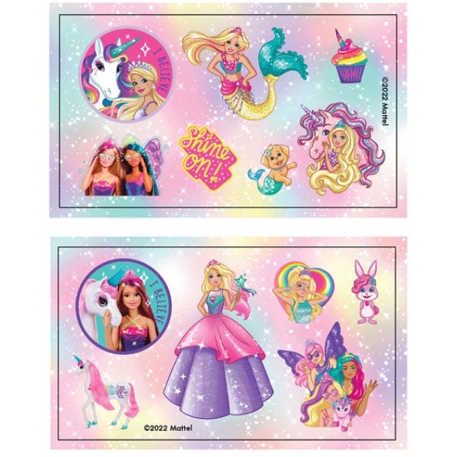 Barbie TIME OF Fantasy COLOR TWIST + สีเทียน สติ๊กเกอร์คริสตัล และสติ๊กเกอร์