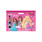 Barbie Giant Colouring Book + สีน้ำ + สติ๊กเกอร์
