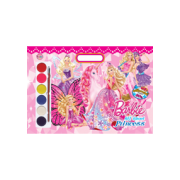 Barbie: All About Princess Giant Coloring book + สติ๊กเกอร์ + สีน้ำ