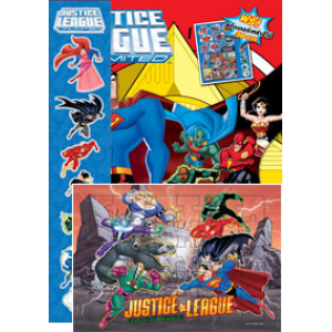 JUSTICE LEAGUE UNLIMITED: ระบายสีฮีโร่ผู้พิทักษ์ + สติ๊กเกอร์ + จิ๊กซอว์