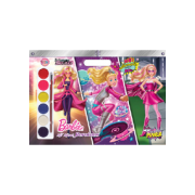 Barbie: All About Heroines Giant Coloring book + สติ๊กเกอร์ + สีน้ำ