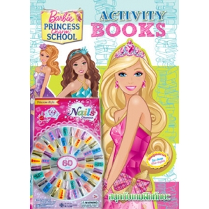 Barbie PRINCESS CHARM SCHOOL ACTIVITY BOOKS สนุกกับเกมฝึกทักษะ + Nail Set