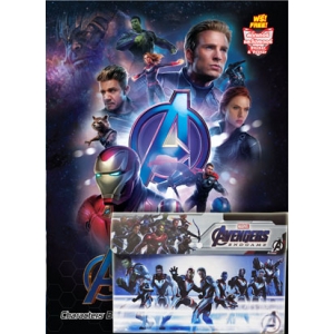 AVENGERS ENDGAME อเวนเจอร์ส เผด็จศึก Characters Book + สติ๊กเกอร์ + แฟ้มกระดุม