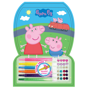 Peppa Pig Color Twist + ดินสอสีหมุนได้ สติ๊กเกอร์คริสตัล และสติ๊กเกอร์