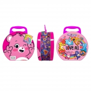 Care Bears Tin Box (สีชมพู) พร้อมบิสกิตกลิ่นนม