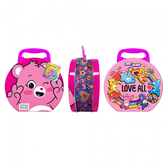 Care Bears Tin Box (สีชมพู) พร้อมบิสกิตกลิ่นนม