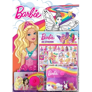 Barbie Rainbow Shine + สติ๊กเกอร์ 2 มิติ + กล้อง + กระเป๋าใส่เหรียญ