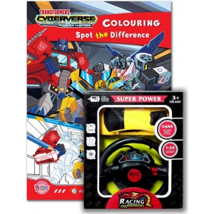 TRANSFORMERS CYBERVERSE - COLOURING Spot the Difference + รถบังคับ (คละสี)