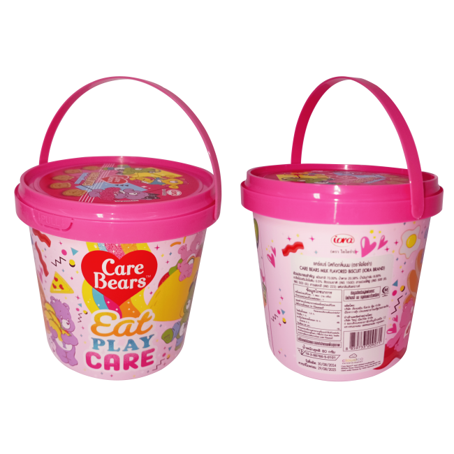 บิสกิตกลิ่นนมในกล่องหิ้วลายแคร์แบร์ (สีชมพู)