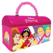 Disney Princess Tin Bag (สีชมพูเข้ม) พร้อมบิสกิตกลิ่นนม