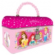 Disney Princess Tin Bag (สีชมพูอ่อน) พร้อมบิสกิตกลิ่นนม