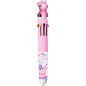 เครื่องเขียน: ปากกาลูกลื่น 10 สีใน 1 ด้าม Peppa Pig (ด้ามสีชมพู PARTY princesses)