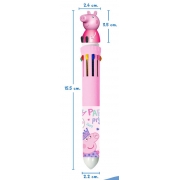 เครื่องเขียน: ปากกาลูกลื่น 10 สีใน 1 ด้าม Peppa Pig (ด้ามสีชมพู PARTY princesses)